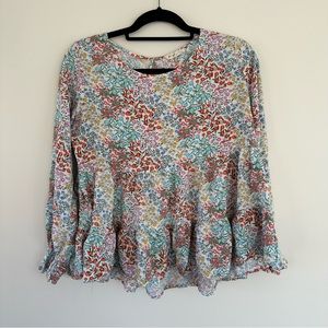 Jane and Delancey Floral Blouse Size Large